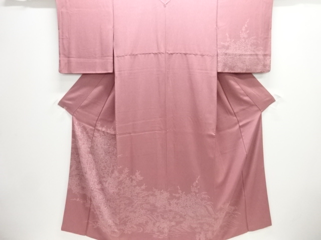 JAPANESE KIMONO / SAME-KOMON HOMONGI / FLORAL PLANTS